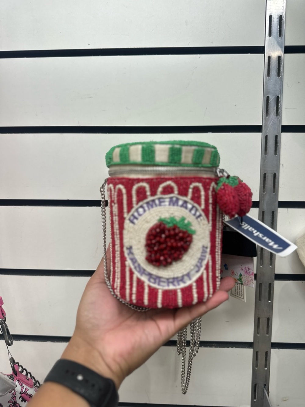 Marshalls Red & Green Strawberry Jam Jar Crossbody